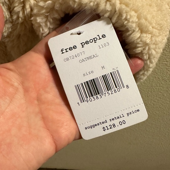 🍃 Free People Teddy Peacoat 🌸 size Medium 🍃 in color Oatmeal 🩷🍃 NWT - Picture 7 of 16